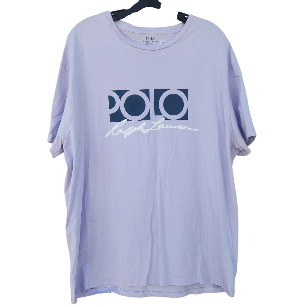 Polo Ralph Lauren Cotton Logo Graphic Tshirt Classic Leisure Weekend Large Light